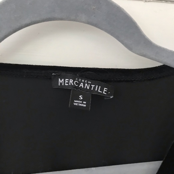 J.Crew Mercantile Black Stretch Velvet Wrap Top - Picture 6 of 7